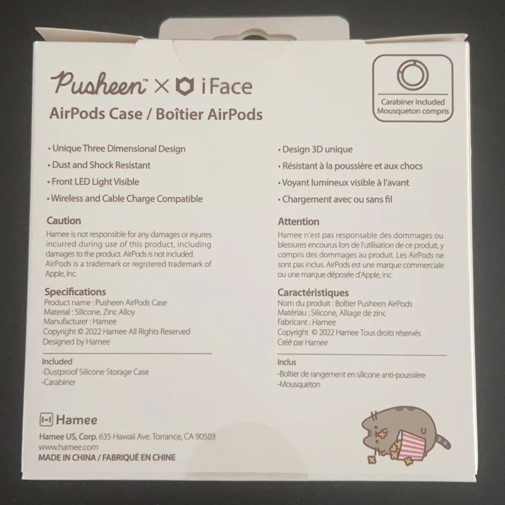 nwt! official pusheen apple airpods case